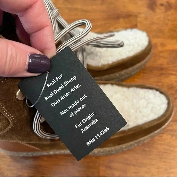 New Aquatalia Taelyn Suede Shearling Bootie Walnut Caramel size 5.5 - Picture 8 of 10